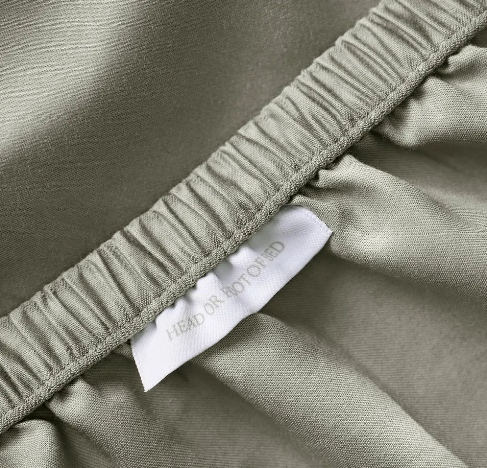 Percale Hemmed Sheet Set in Sageleaf