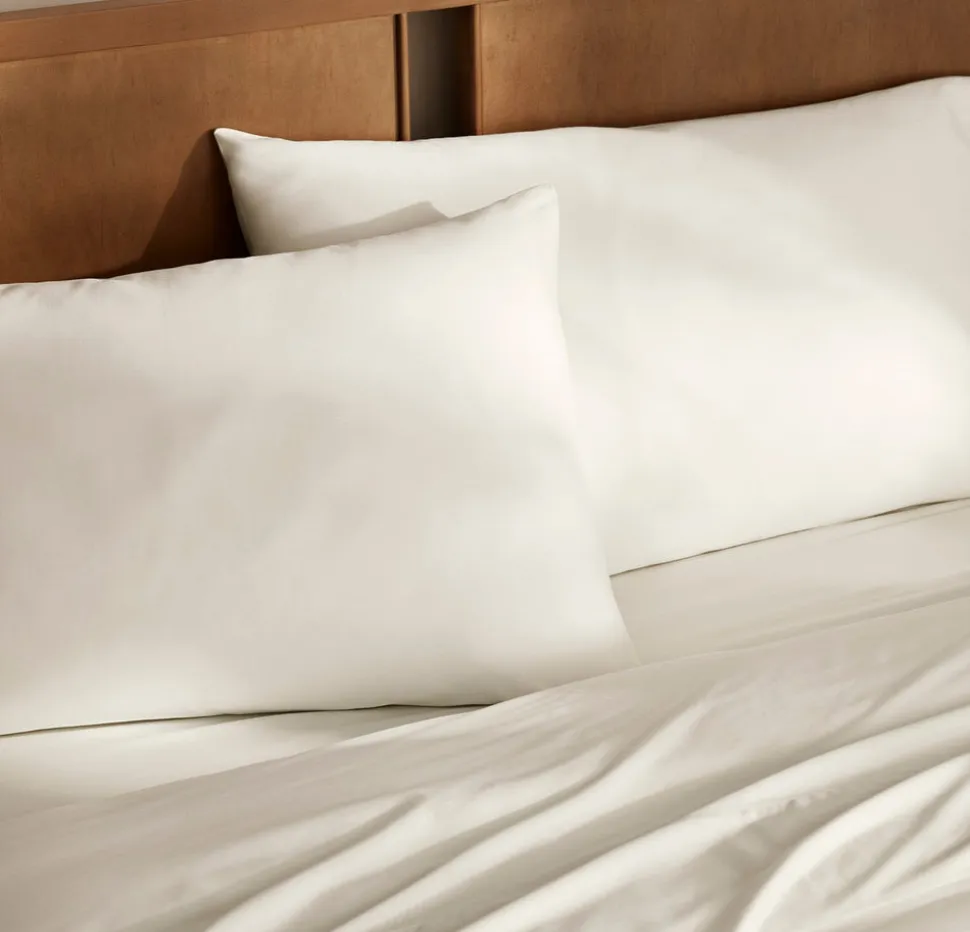 Percale Hemmed Sheet Set in Cream