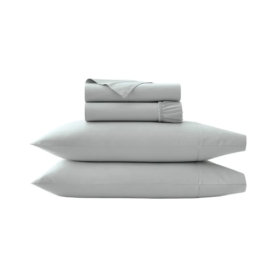 Percale Hemmed Sheet Set in Shore