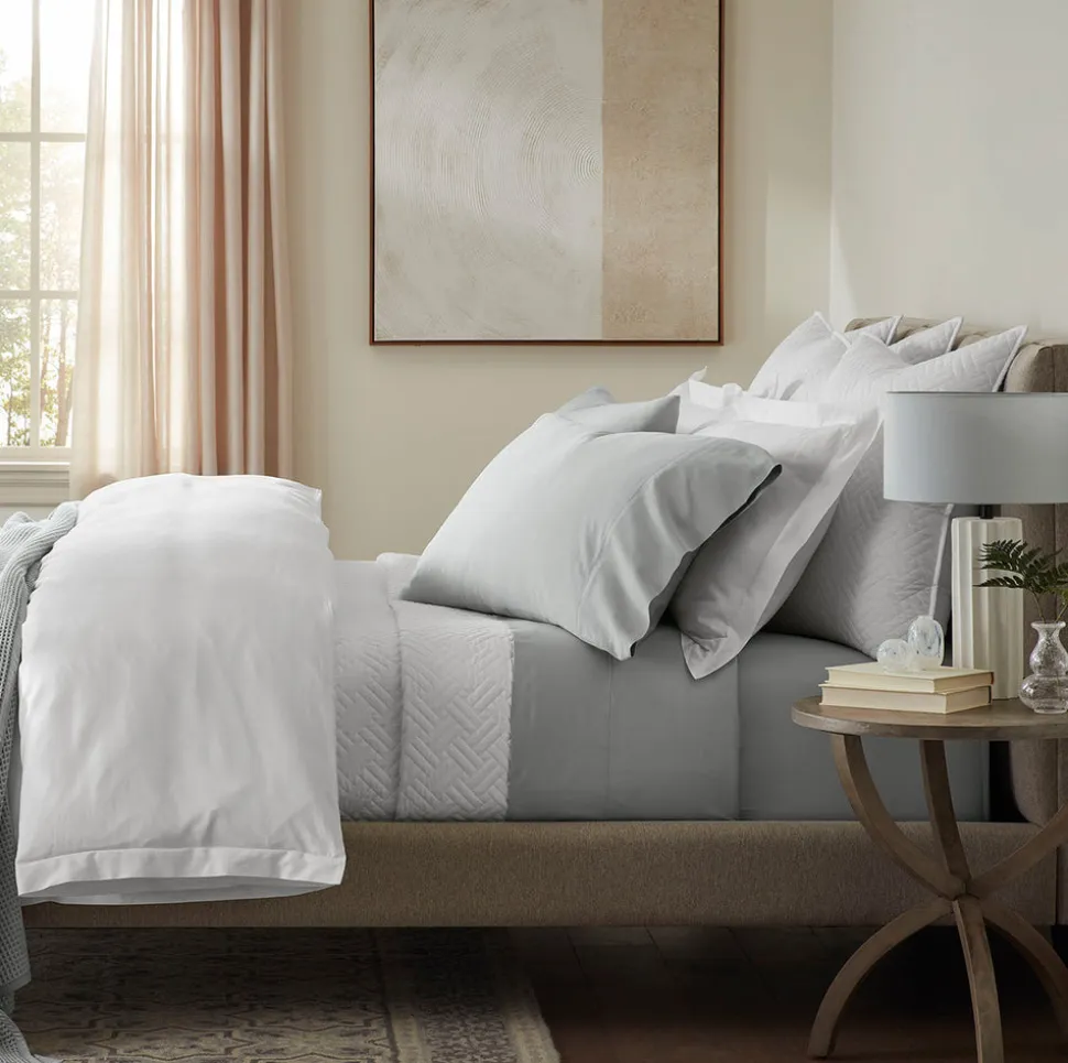 Percale Hemmed Sheet Set in Shore