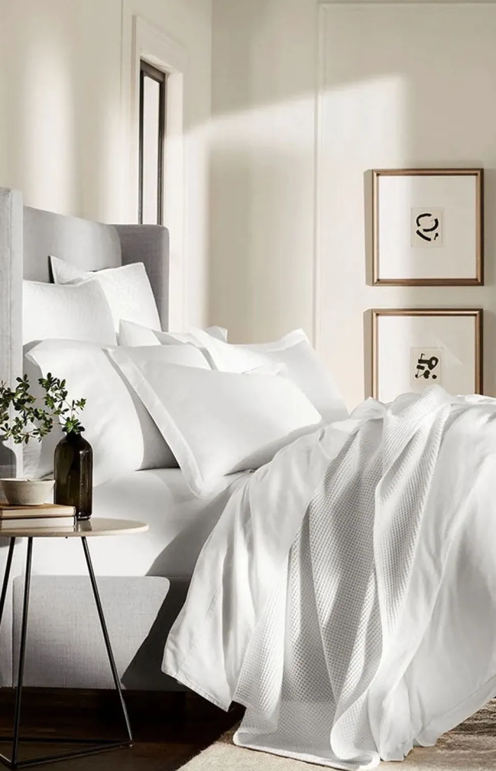 Percale Hemmed Sheet Set in White