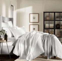 Percale Hemmed Sheet Set in White