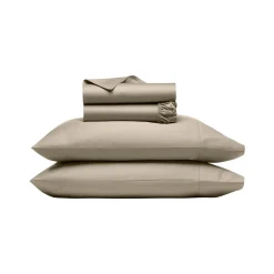 Percale Hemmed Sheet Set in Oak