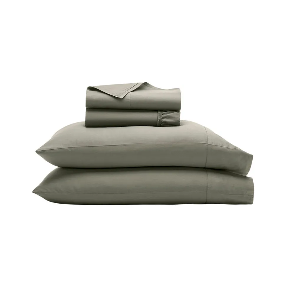 Percale Hemmed Sheet Set in Juniper