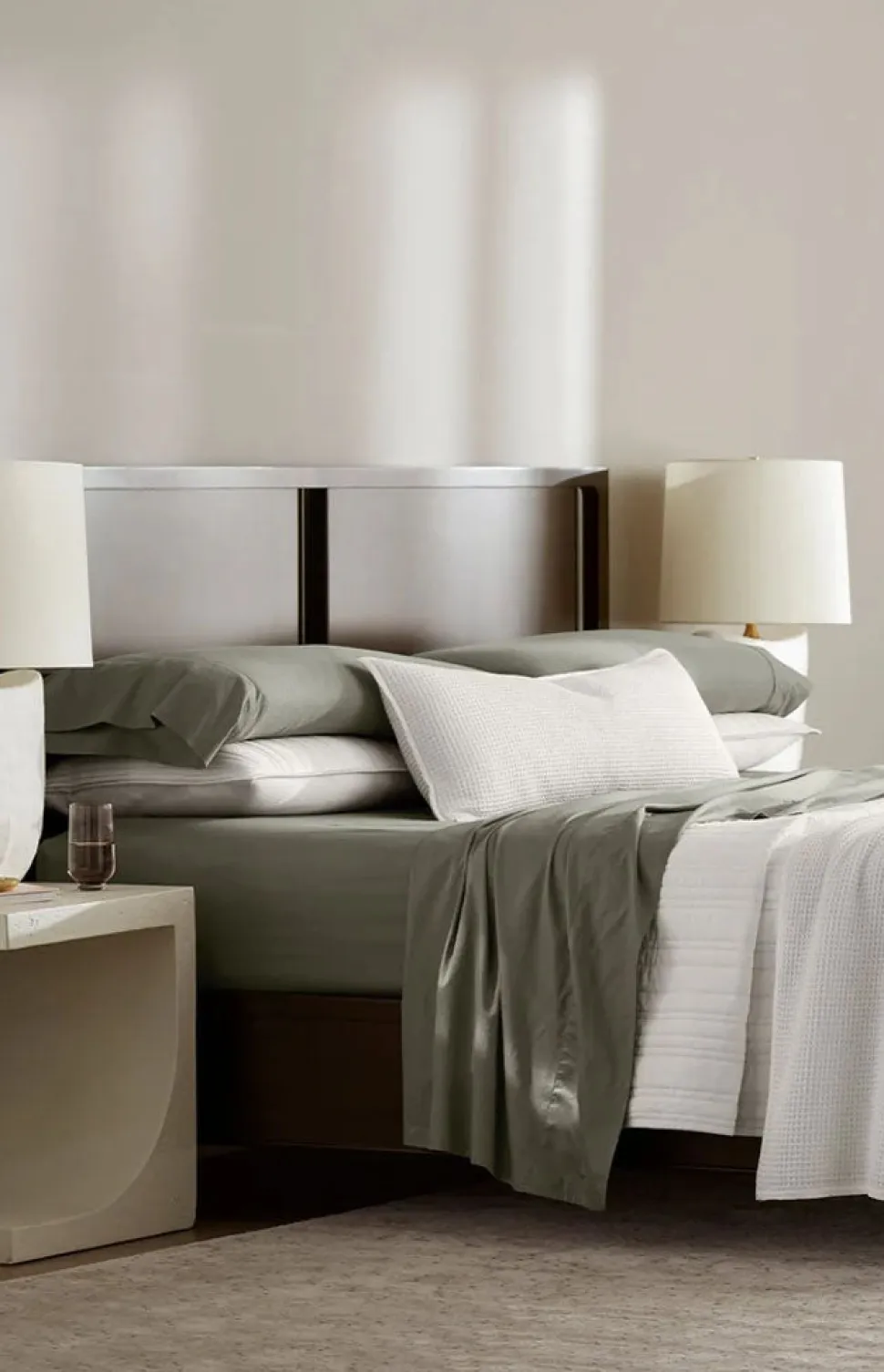 Percale Hemmed Sheet Set in Juniper