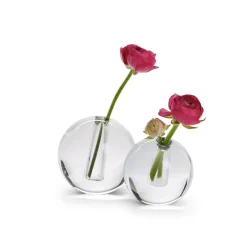 Perfect Circles Crystal Vases, Set of 2