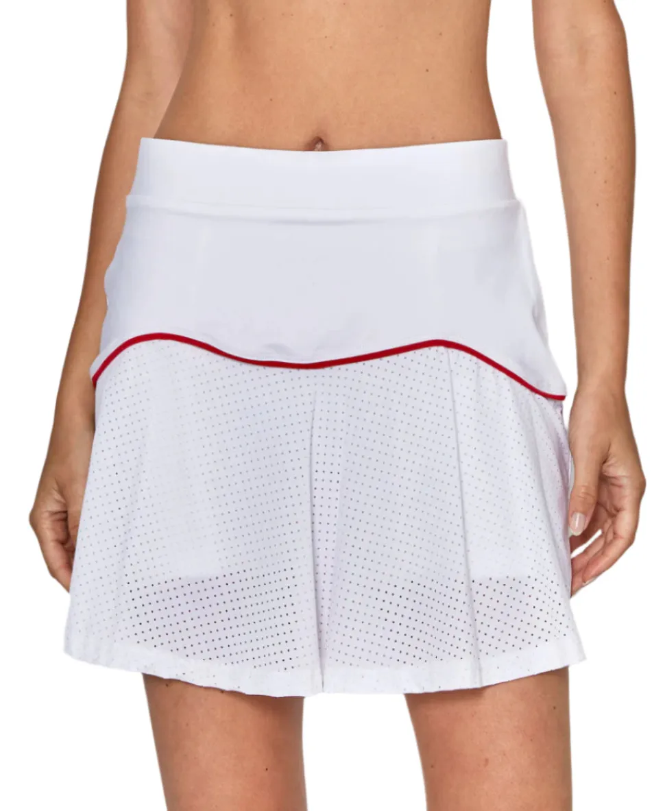 Performance Team Skort in White with Red Trim