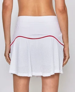Performance Team Skort in White with Red Trim
