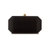 Perry Clutch in Black Diamond Satin
