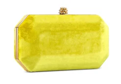 Perry Clutch in Limoncello Crushed Velvet
