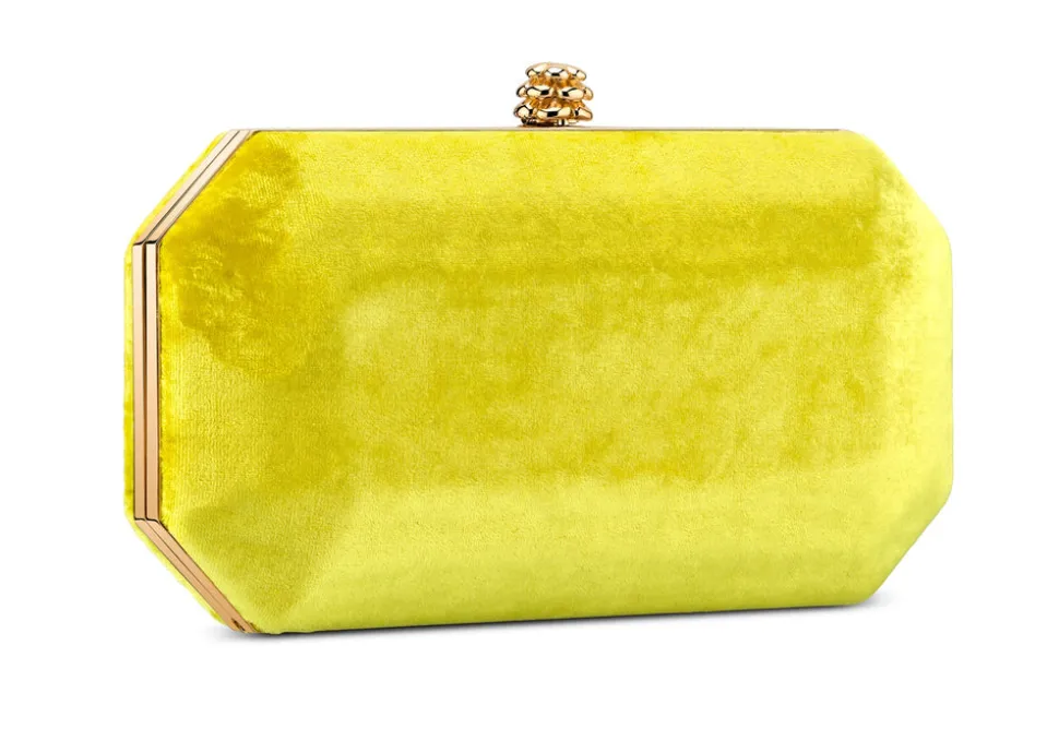 Perry Clutch in Limoncello Crushed Velvet