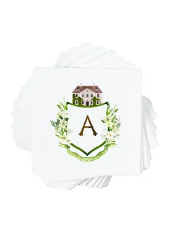 Personalized Crest Cocktail Napkins