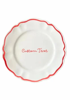 Personalized Quote Dessert Scalloped Plate, Set of 6