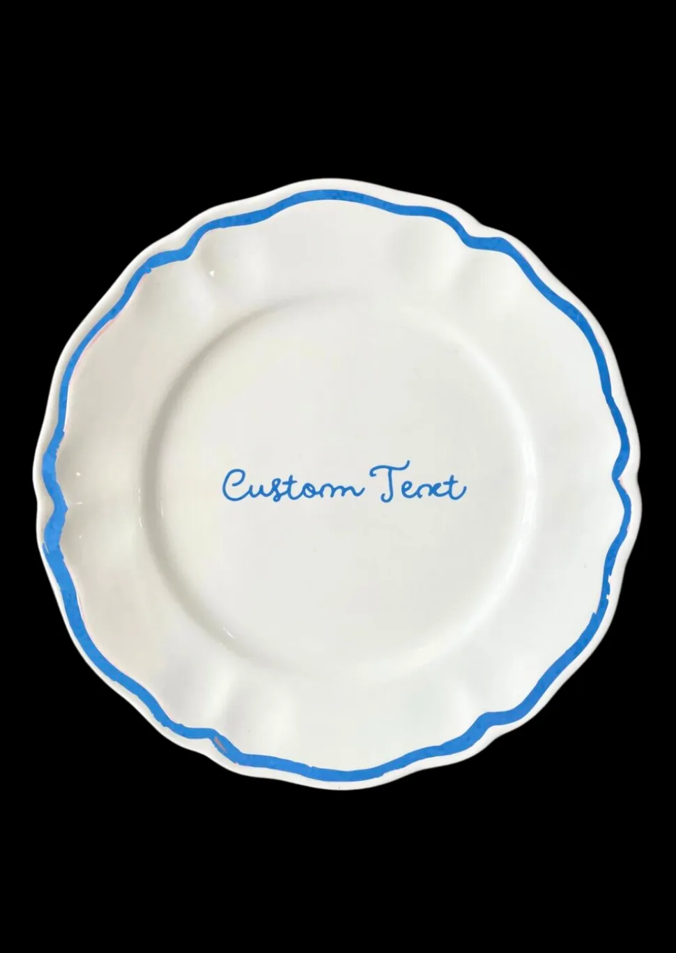 Personalized Quote Dinner Scalloped Plate, Set of 6