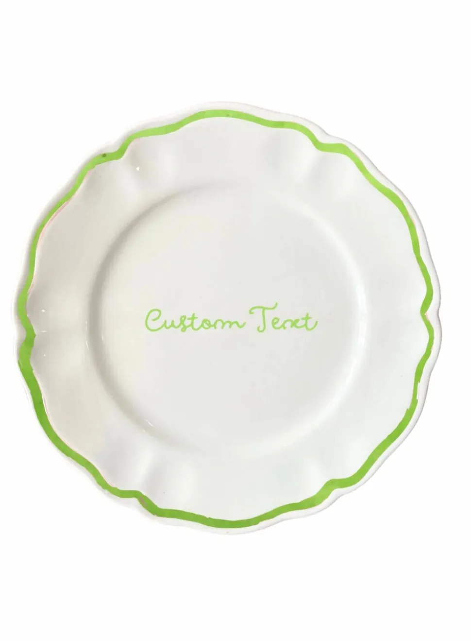 Personalized Quote Dinner Scalloped Plate, Set of 6