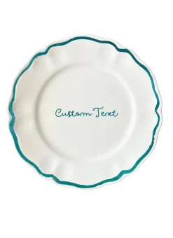 Personalized Quote Dinner Scalloped Plate, Set of 6