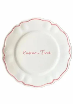 Personalized Quote Dinner Scalloped Plate, Set of 6