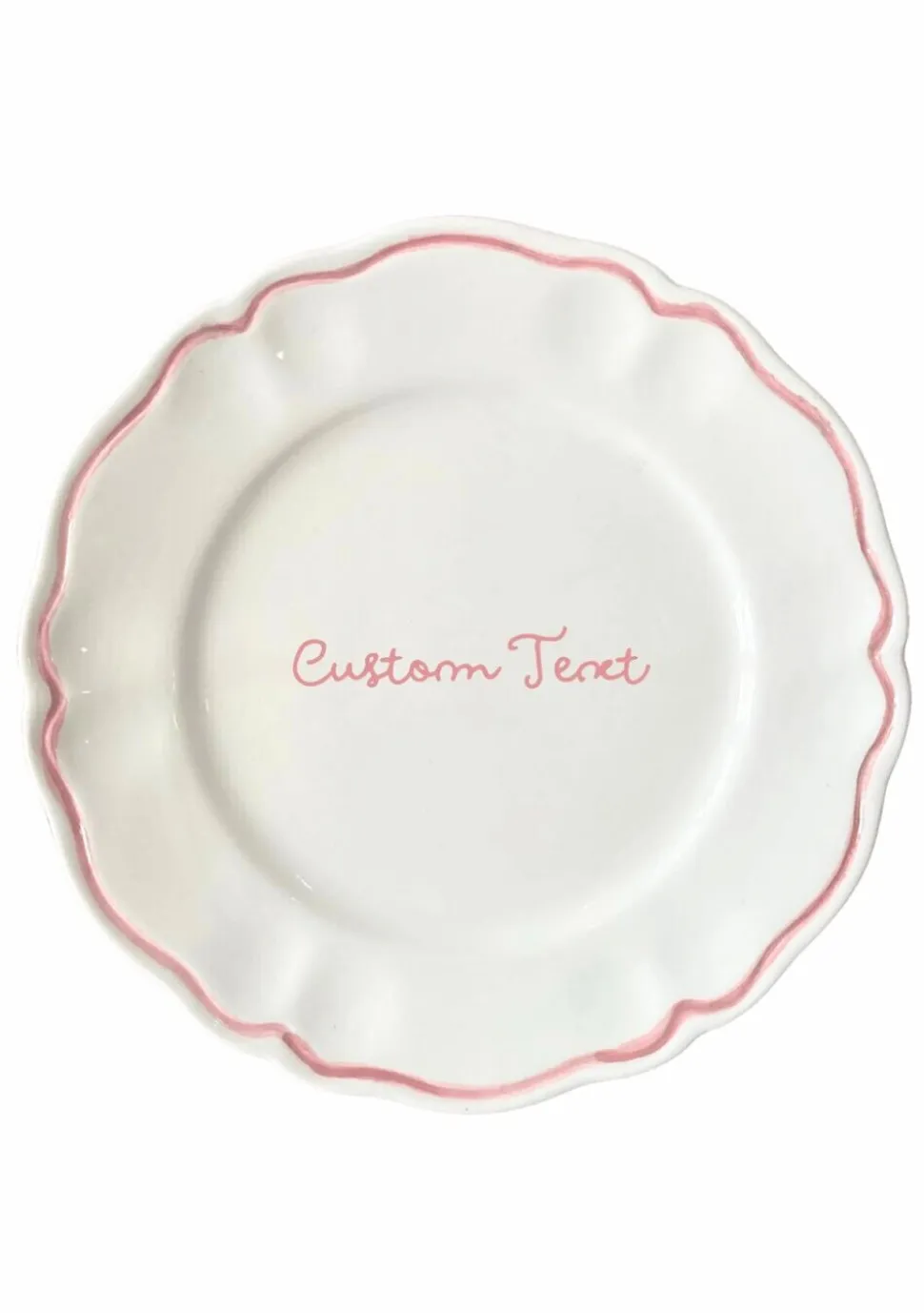 Personalized Quote Dinner Scalloped Plate, Set of 6