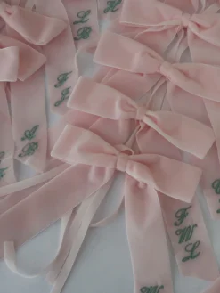 Personalized Velvet Place Bows, Set of 100