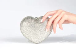 Petit Coeur L'amour Clutch in Silver
