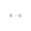 Petite Emerald Cut Illusion Diamond Stud Earrings