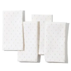 Petite Flower Garden Napkins in White, Set of 4