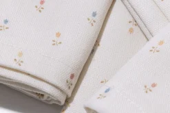 Petite Flower Garden Napkins in White, Set of 4