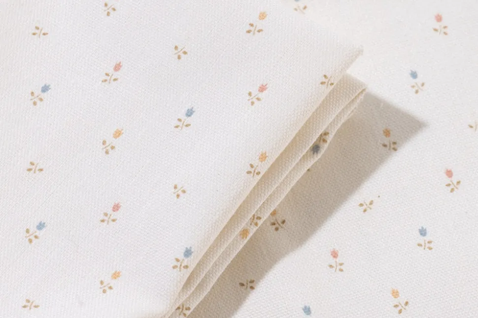 Petite Flower Garden Napkins in White, Set of 4