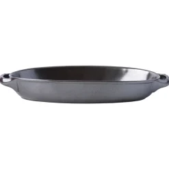 Pewter Stoneware 15.5" Shallow Baker