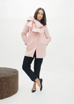 Phoebe Coat in Rose Meringue Wool Angora
