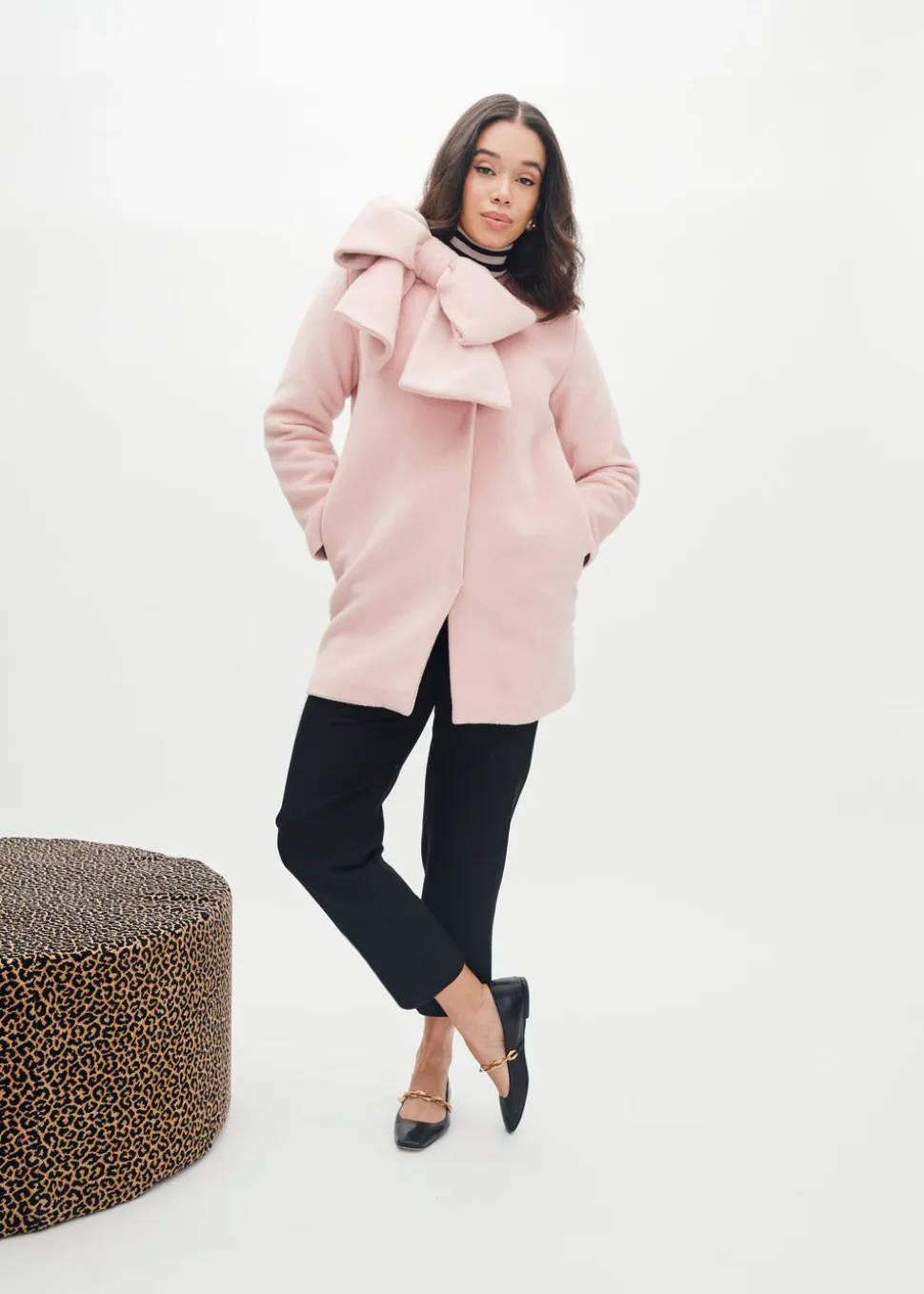 Phoebe Coat in Rose Meringue Wool Angora