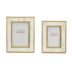 Photo Frame with Brass Border, Set of 2