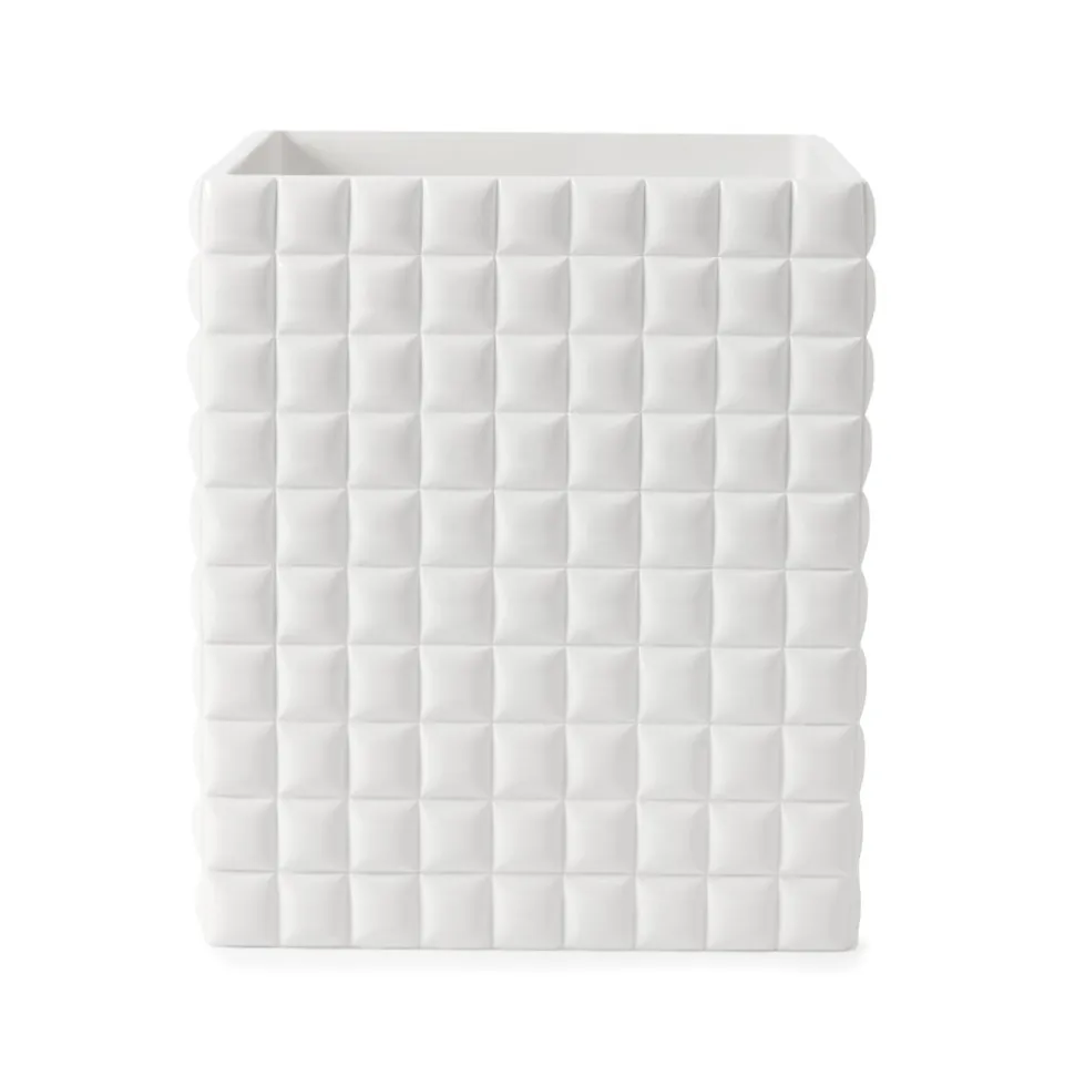 Piazza Waste Basket in White