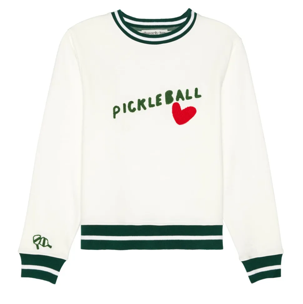 Pickleball Heart Sweatshirt in Cream