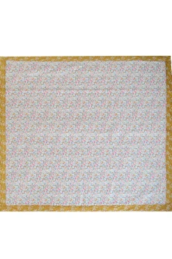 Picnic Blanket Made With Liberty Fabric in Betsy Grey & Capel Mustard
