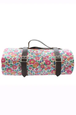 Picnic Blanket Made With Liberty Fabric in Betsy Pink