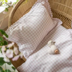 Picnic Gingham Toddler Pillow in Pink