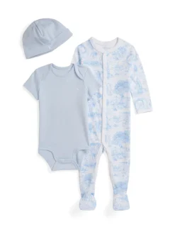 3-Piece Box Set in Blue Toile