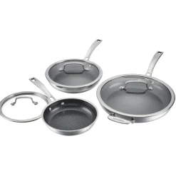 6-Piece Skillet Set – 8" with Cover, 10" with Cover, 12" with Cover in Stainless Steel