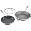 4-Piece Skillet Set – 10" with Cover & 12" with Cover in Stainless Steel