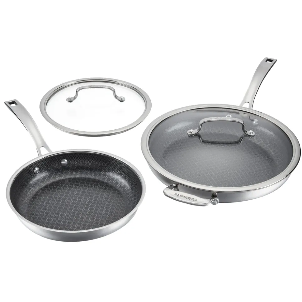 4-Piece Skillet Set – 10" with Cover & 12" with Cover in Stainless Steel