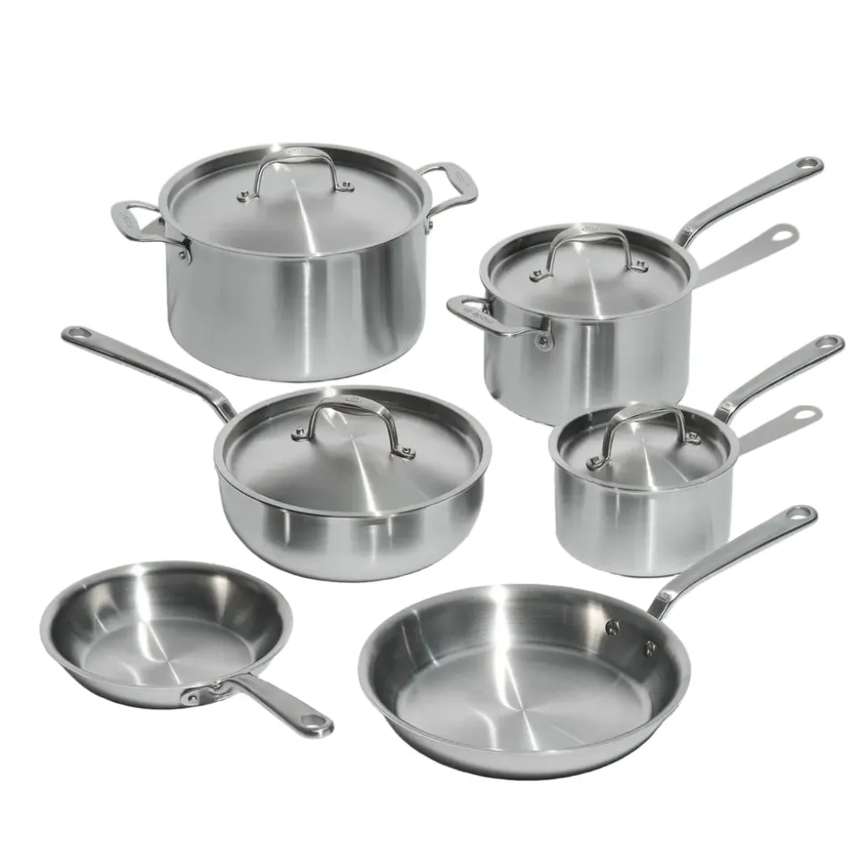 10-Piece Stainless Clad Cookware Set