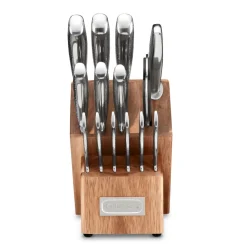 15-Piece Stainless Steel Cutlery Block Set in Stainless Steel