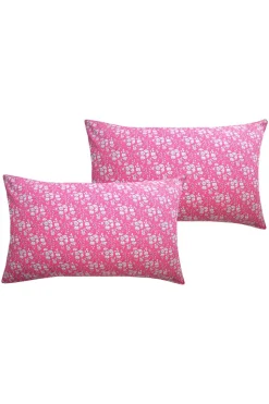 Pillowcase Made With Liberty Fabric in Capel Fuchsia