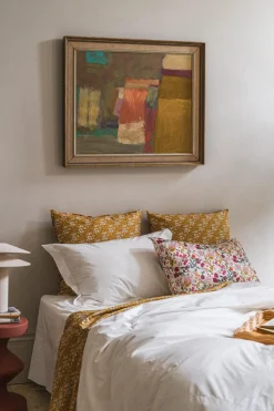 Pillowcase Made With Liberty Fabric in Capel Mustard
