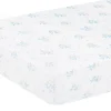 Pima Crib Sheet in Blue Bow Bouquet