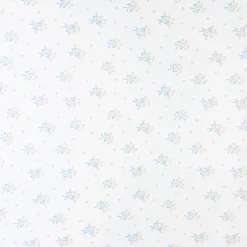 Pima Crib Sheet in Blue Bow Bouquet