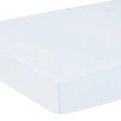 Pima Crib Sheet in Light Blue Signature Stripe