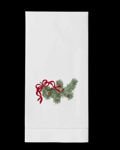 Pine Bough Ribbon Hand Towel