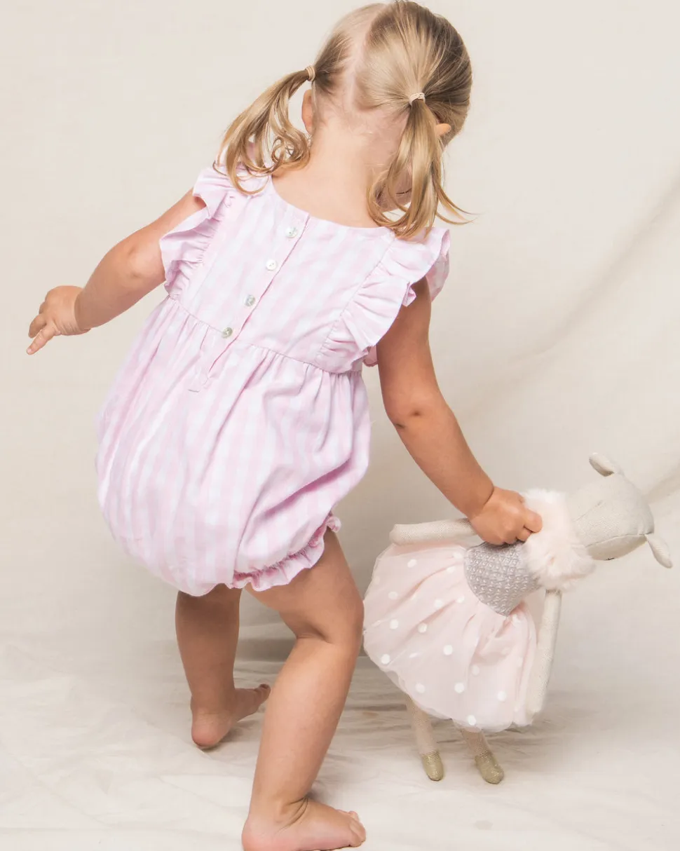 Pink Gingham Ruffled Romper